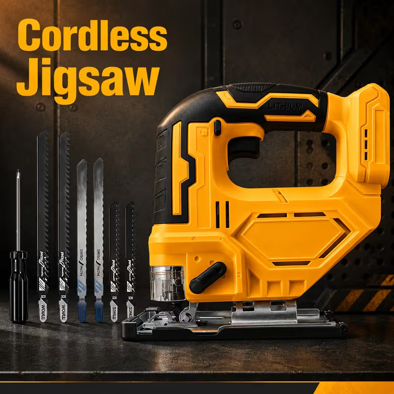 Brushless Cordless Jigsaw with LED Light, 0°-45° Bevel Cut & 3 Orbit Settings