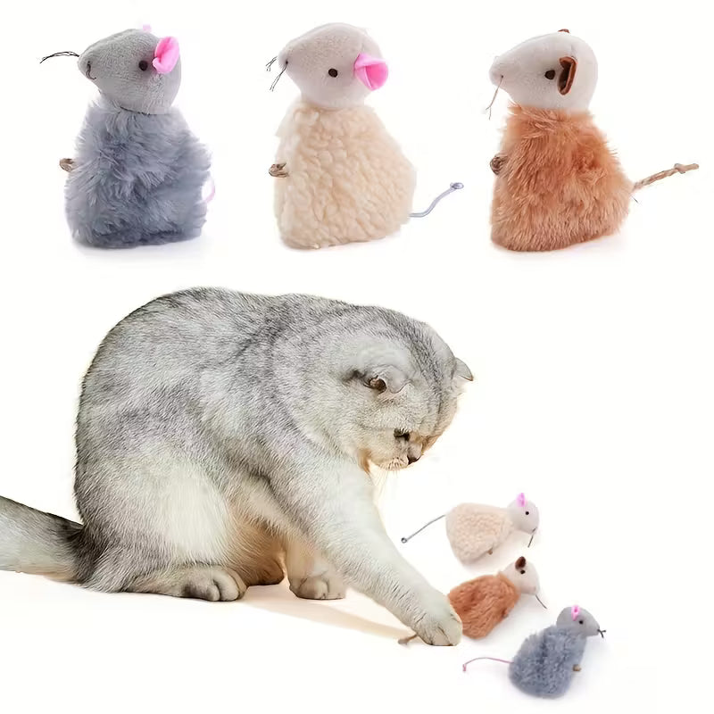 Plush Mouse-Shaped Cat Toy