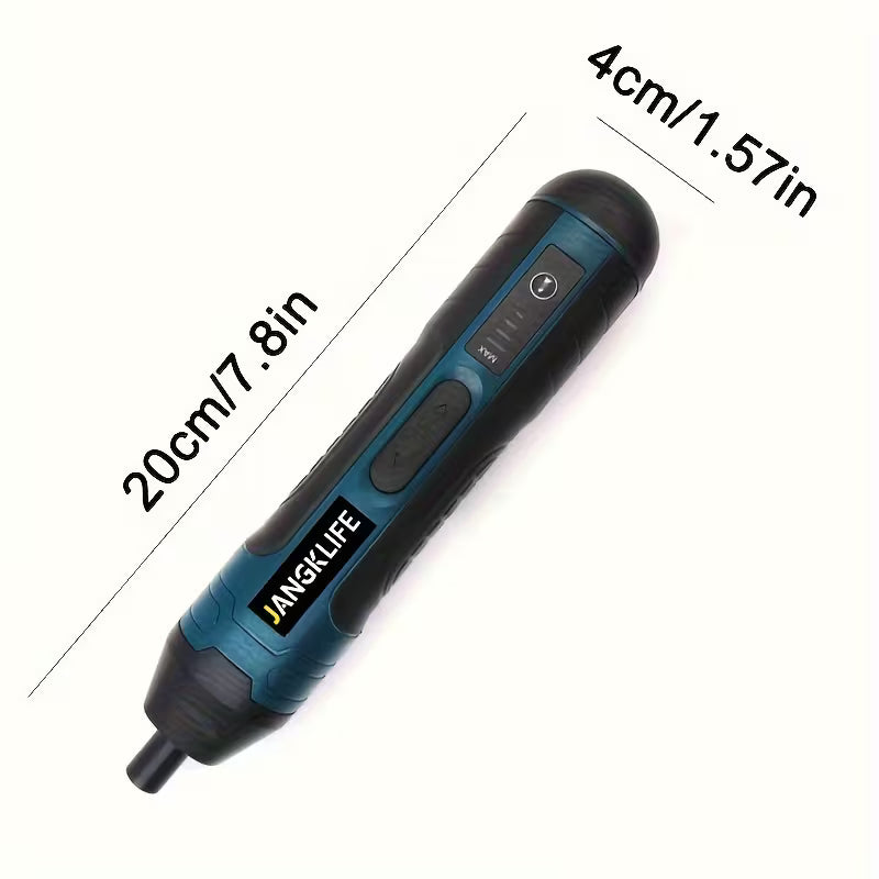1 Set Cordless Screwdriver with Front LED - Electric Rechargeable Screw & Bit Set