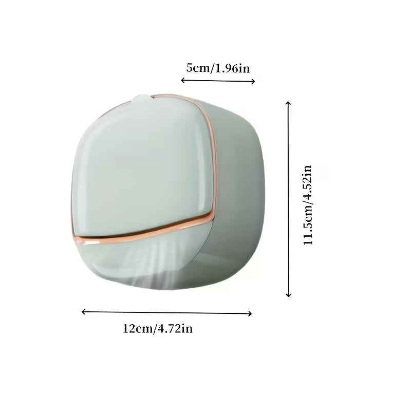 Wall-Mounted No-Drill Soap Dish Shelf, Household Bathroom Drainable High-End Cream Style