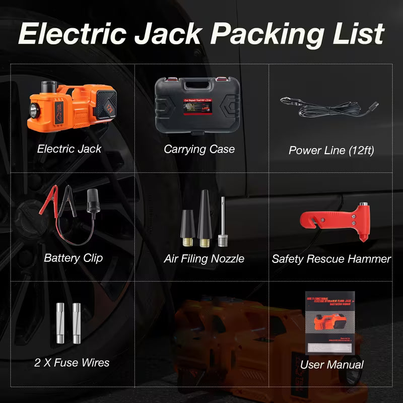 5 Ton Electric Car Jack, Hydraulic Jack And Electric Impact Wrench