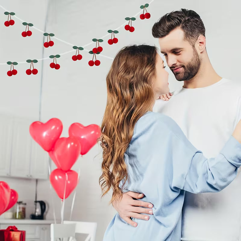 Pcs Cherry Garland Decor Valentine's Day Cherries Party