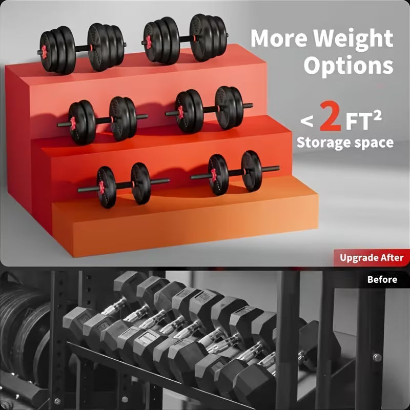 Adjustable Dumbbell Set 20LBS/35LBS/55LB/70LBS/90Lbs Free Weights Dumbbells, 4 in 1 Weight