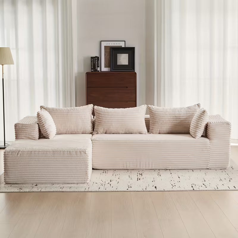 106" Cloud Sectional Couch, Grey