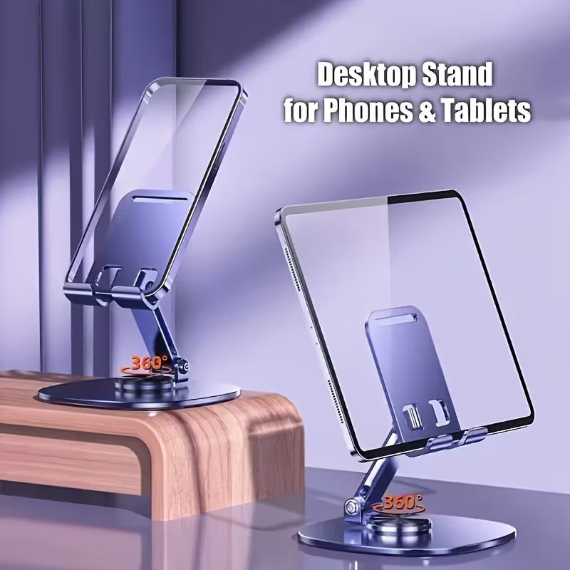 2/3pcs Folding Phone Stand, All-Metal Phone & Tablet Stand, 360-Degree Rotating Base
