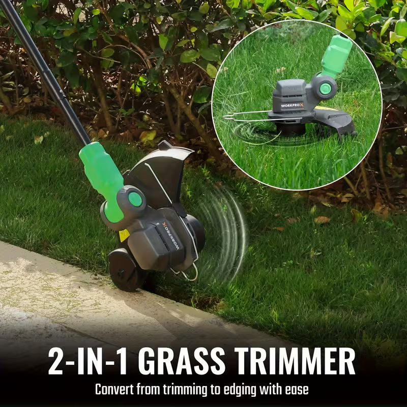 WORKPROX 12inch 20V Cordless String Trimmer, 2in 1 Set