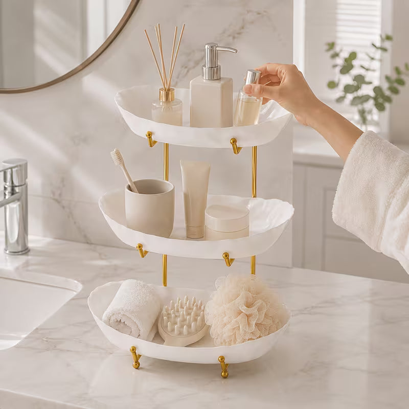 2/3-Tier Metal Fruit Basket Stand with Large Capacity Organizer for Fruit, Vegetables, Bread
