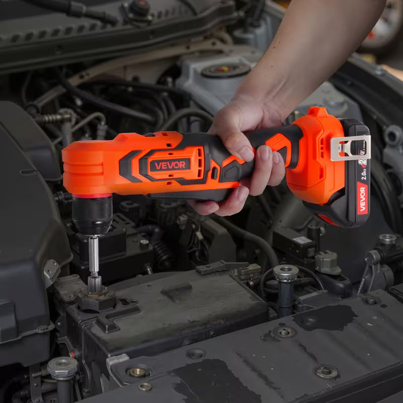 VEVOR Right Angle Drill 3/8 Inch Chuck 90 Degree Cordless Right Angle Drill