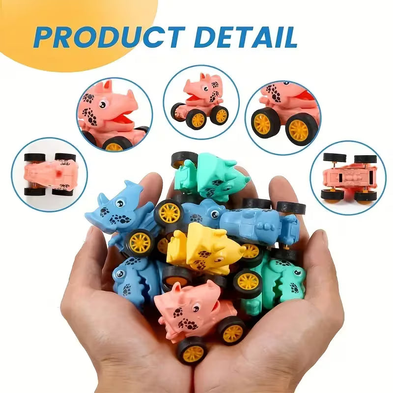 Mini Dinosaur Backpack - Fun Cartoon Faces, Durable Plastic Toy Set, Plastic, Random Color