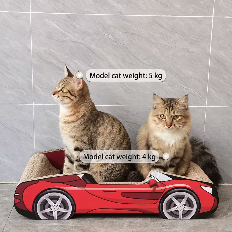 Red Sports Car-Shaped Cat Scratcher Lounge - Durable, Red