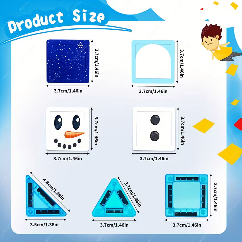 Christmas Snowman Mini Magnetic Building Blocks Toy