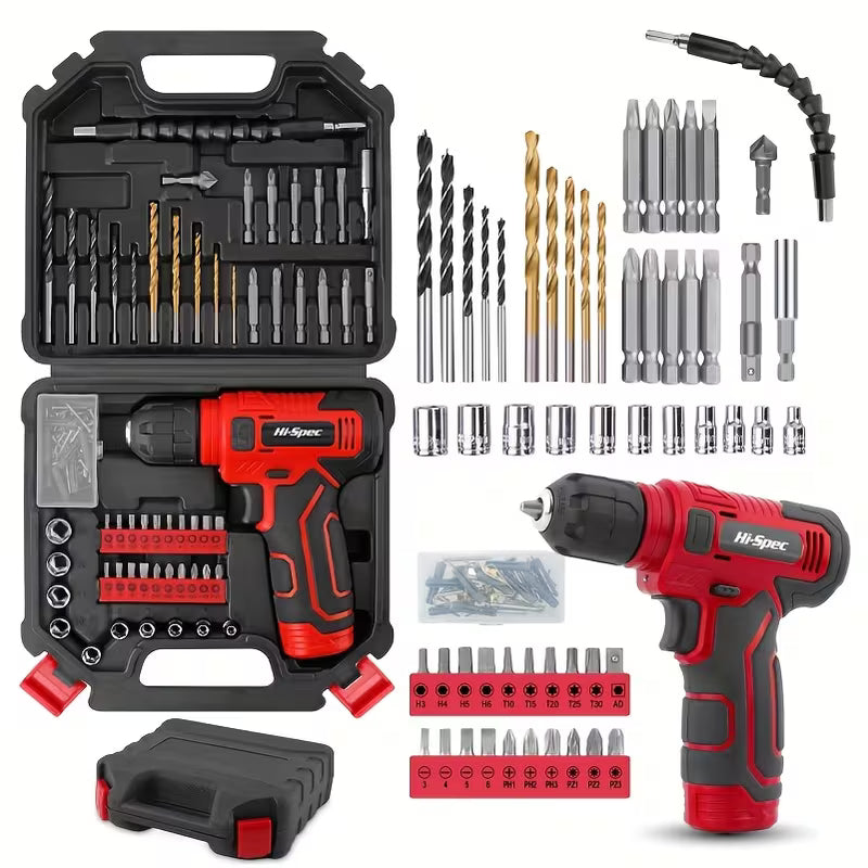 Hi-Spec 8V Electric Screwdriver Drill Bit Accessory Set