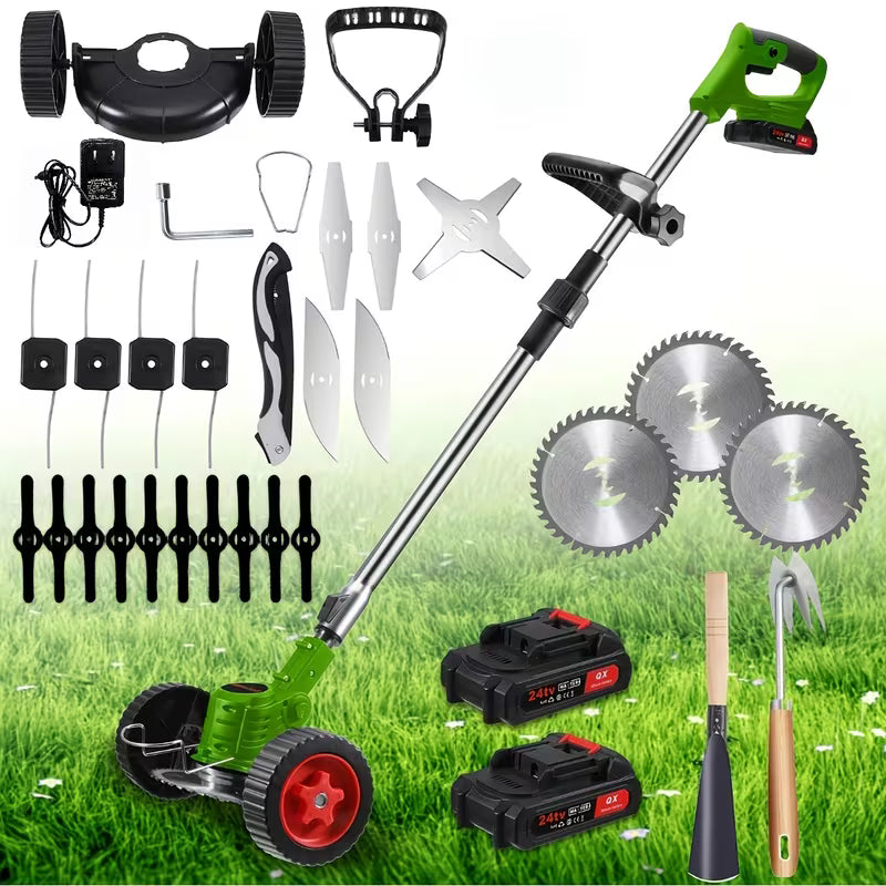 ELENXS Portable Lawn Mower with 2 High-Capacity Lithium Batteries And 5 Types Interchangeable