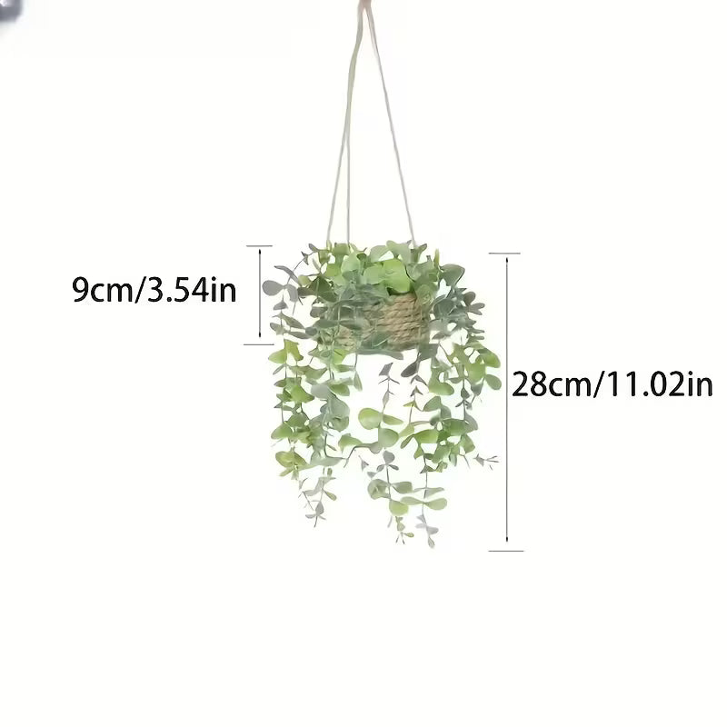 Artificial Eucalyptus Hanging Plants (Without Container), Artificial Green Set, Green