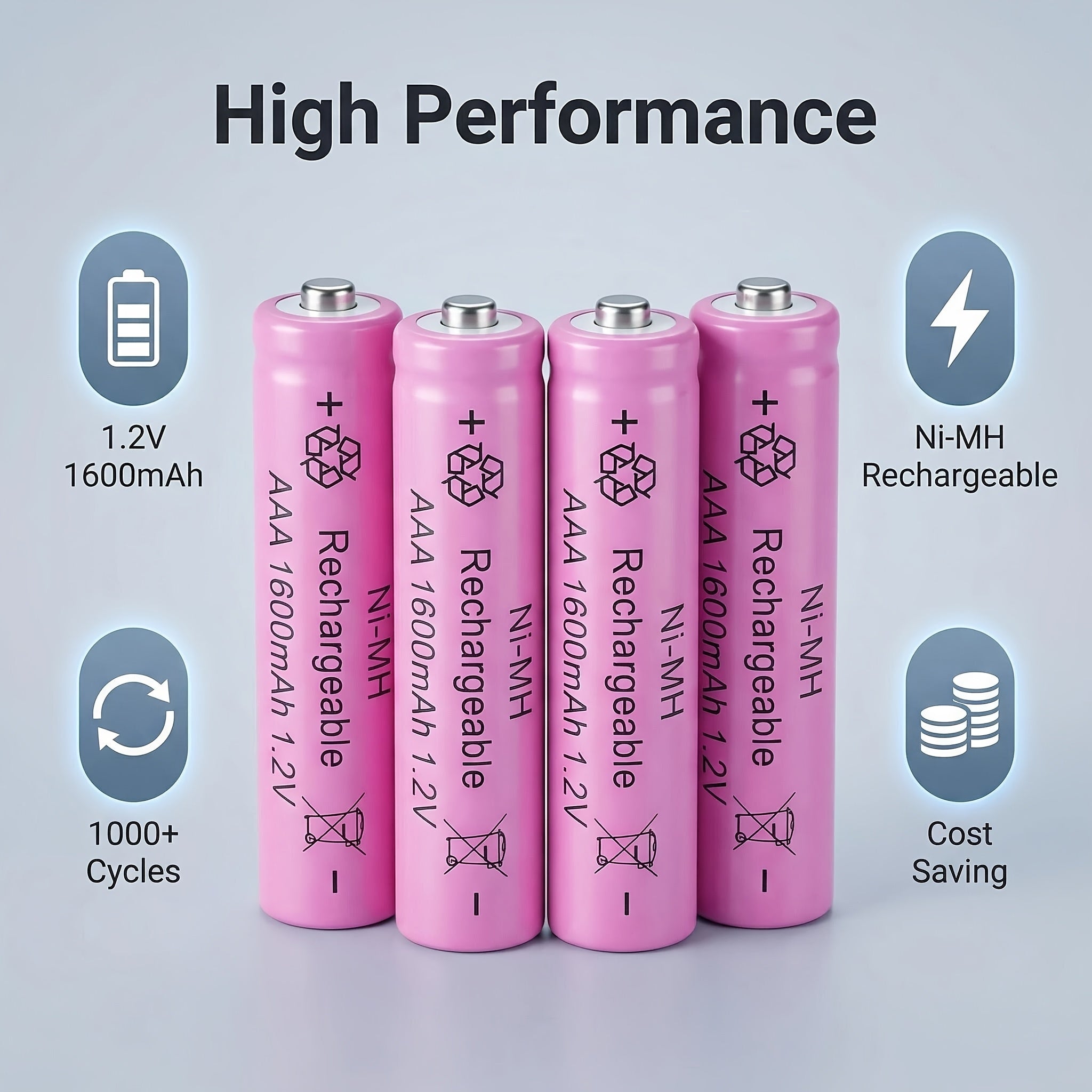 1600Mah AAA Batteries 1.2V Rechargeable Batteries 3A Battery Set