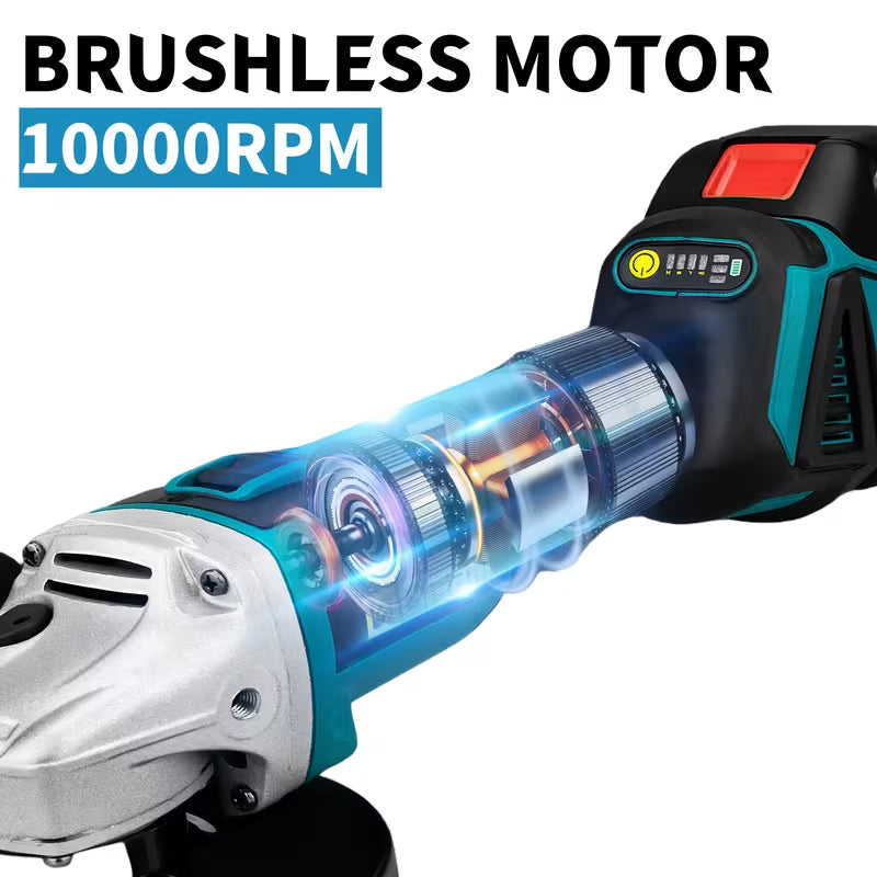 SCDLRU 125Mm/100Mm Brushless Electric Angle Grinder 10000RPM Cordless Polishing Machine for Makita