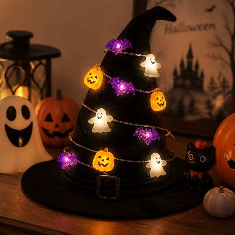 Halloween Ghost Bat Pumpkin String Lights, Easter Holiday Decorative Lights, 1 String, 10LED/20LED