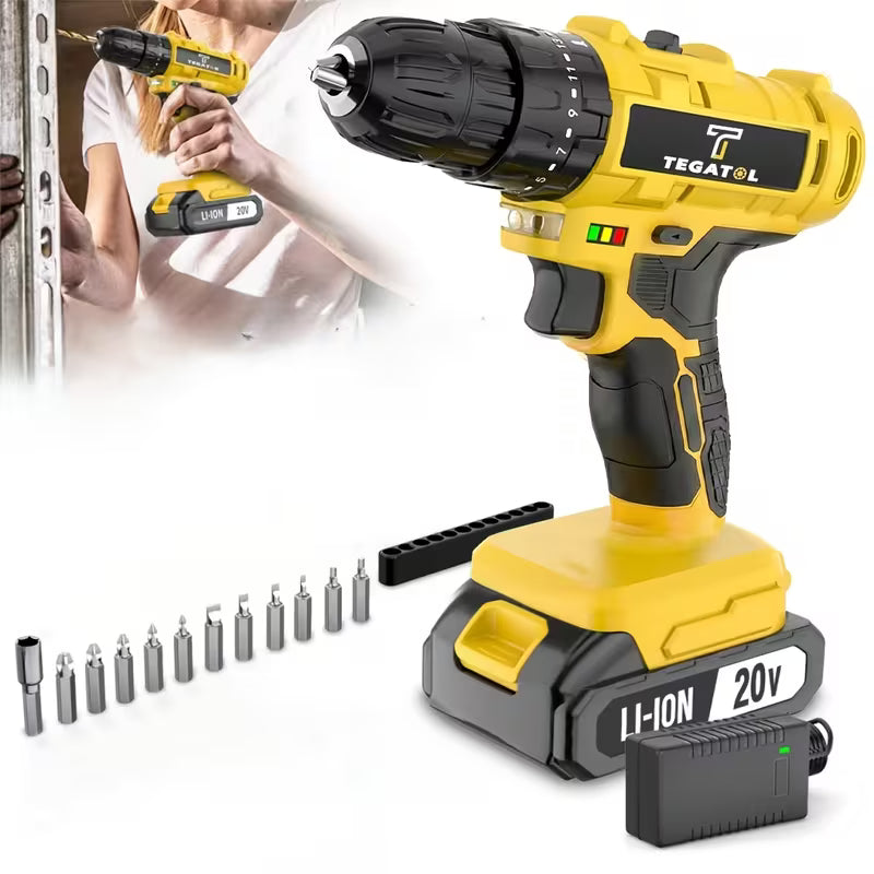20V Wireless Electric Drill Set, 2 Electric Household