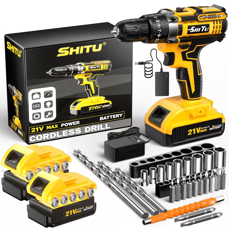 2026 21V Cordless Drill Kit with Tool Box
