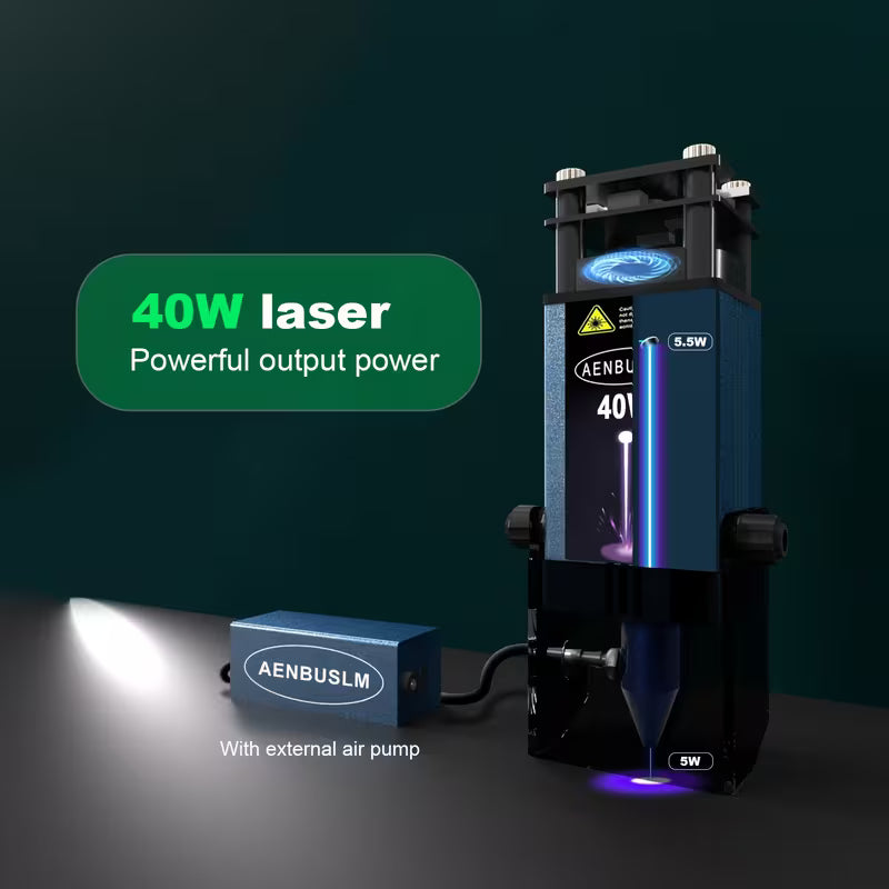 AENBUSLM 40W Laser Engraving & Cutting Module, Metal, Blue