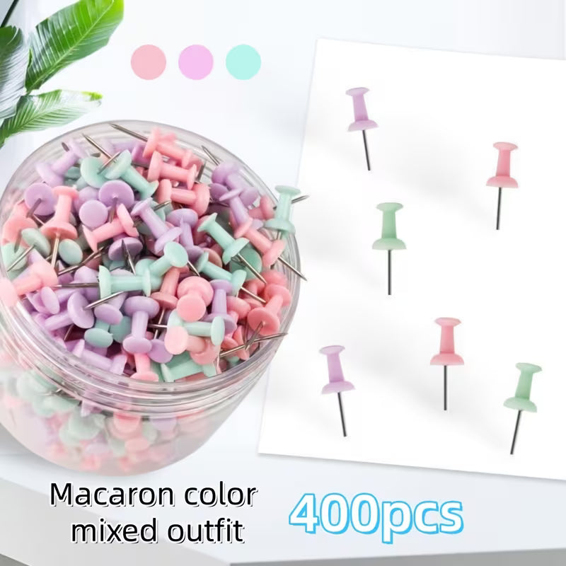 Of Colorful I-Shaped Nails, Small Thumbtacks, Macaron Color Set, Plastic