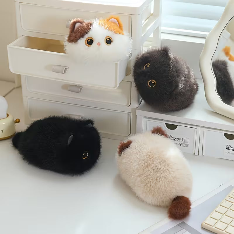 20Cm/7.87In Cute Cartoon Round Cat Head Plush Toys Soft Kawaii Fluffy Kitten Stuffed Animal Plush