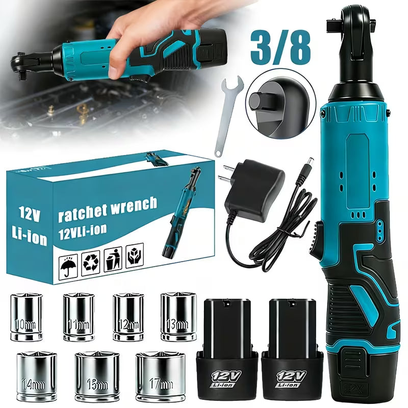 Set of Cordless Electric Ratchet Wrenches, Featuring a Brushless Electric Ratchet Wrench