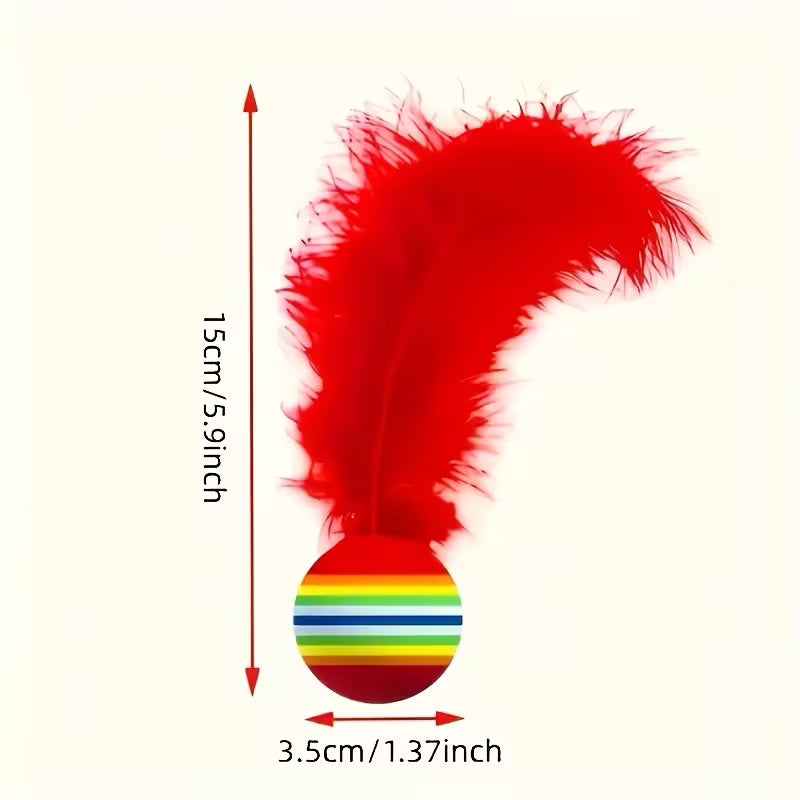 Random Color Chewable Interactive Cat Toy Balls, Curious, Athletic, Fun Set, Random Color