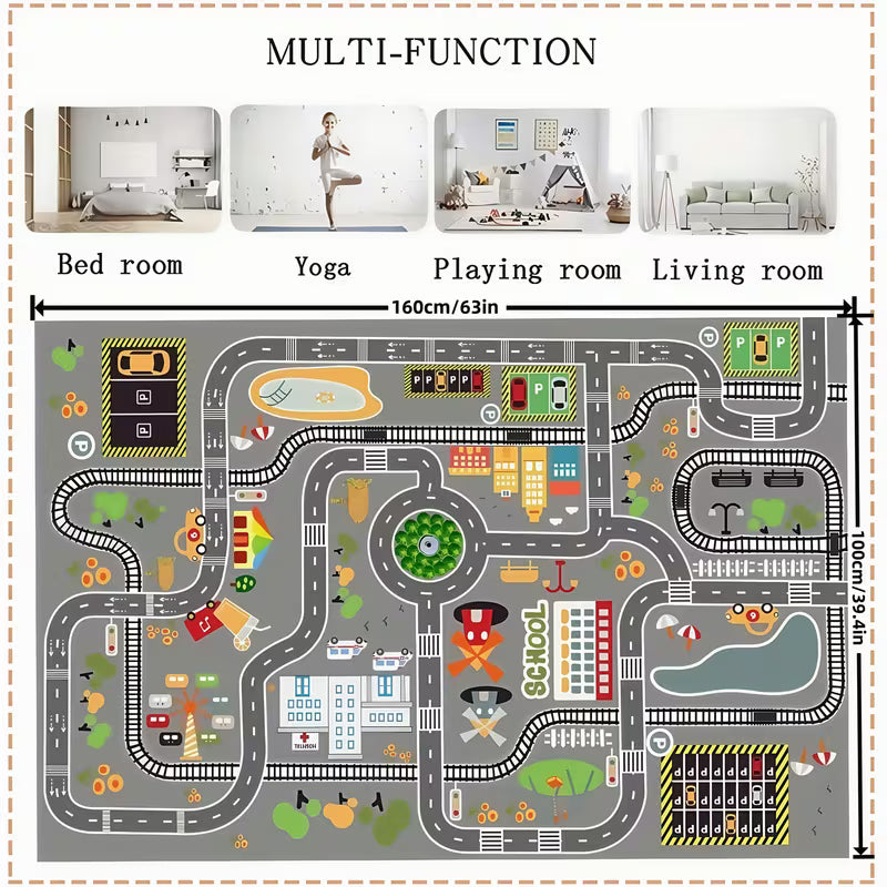 1pc of an 800G/M2 Car-Themed Rug, 0.24inch Thick
