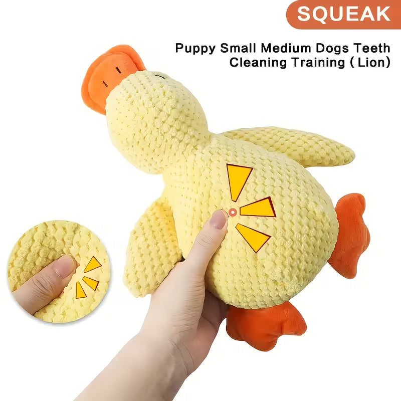 Plush Dog Toy in The Shape of a Little Yellow, Yellow