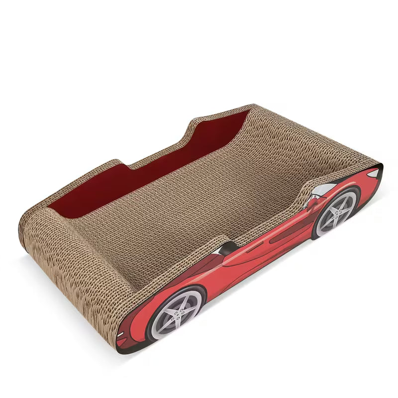 Red Sports Car-Shaped Cat Scratcher Lounge - Durable, Red