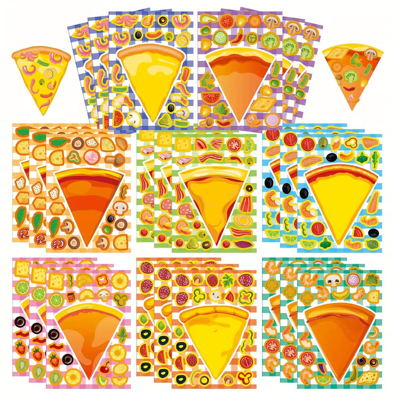 24-Piece Colorful Kids' Pizza Stickers