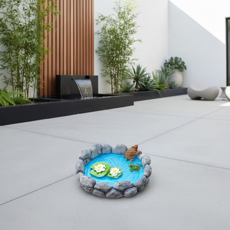 1pc Whimsy Woods Resin Animal Figurine Set - Contemporary 3D Miniature Water Pool with Duck