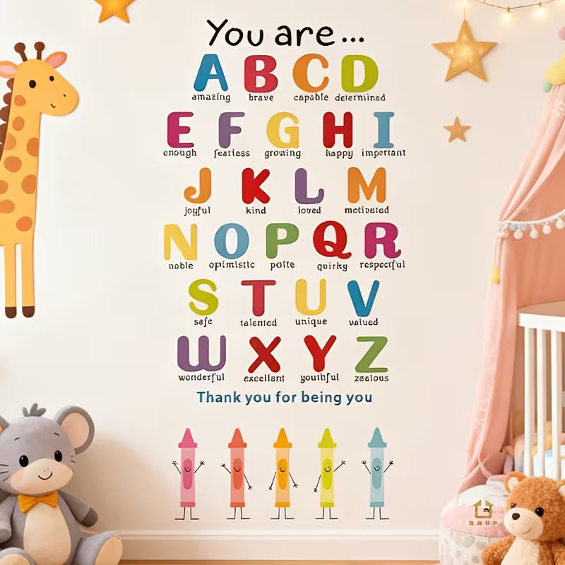 Back to School 26 Alphabet Wall Stickers Full Set