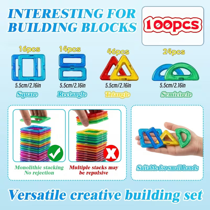 40/80/100-Piece Magnetic Building Blocks