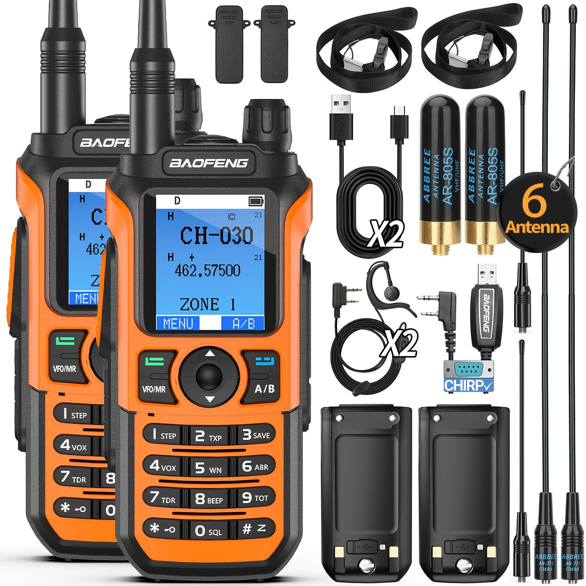 BAOFENG GMRS Handheld Radio Ham Radio Long Range GM21 Rechargeable Set