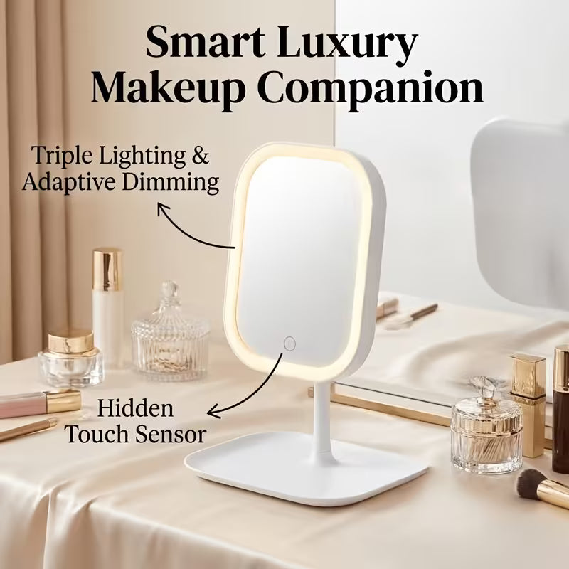 New LED Makeup Mirror, Three-Color Soft Light, Stepless