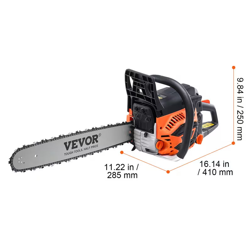 VEVOR 25CC/52CC/58CC 18" Gasoline Chainsaw Gas Powered Wood, Wood