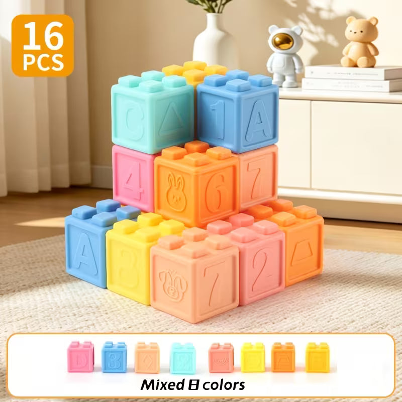 Soft Rubber Building Block Puzzle Toy