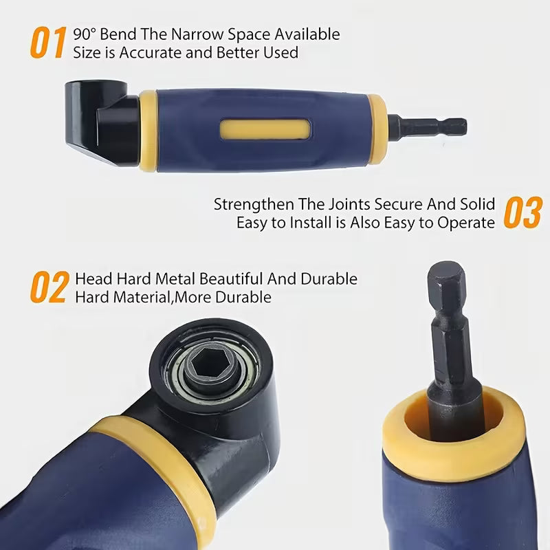 ASDTODW 90° Right Angle Drill Driver with Ergonomic Blue & Yellow Handle