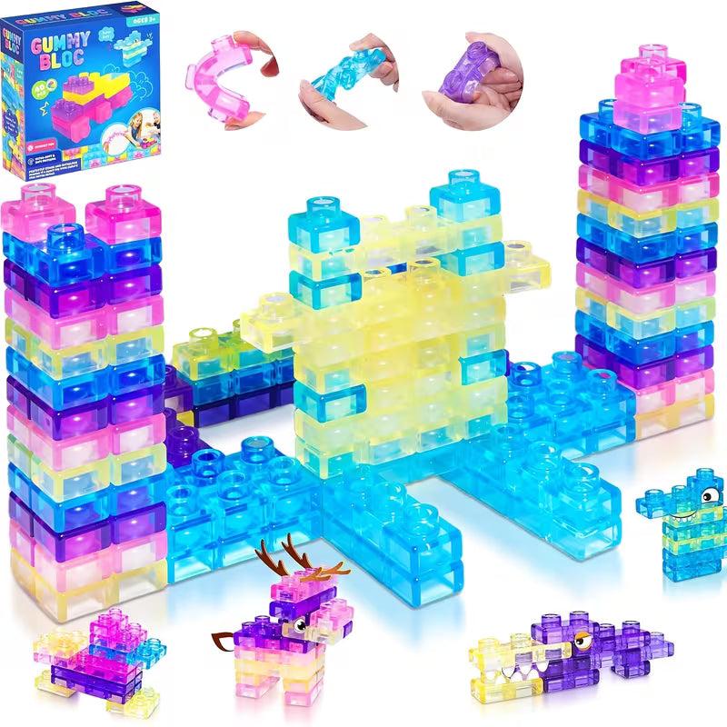 40-Piece Sensory Soft Building Blocks 3+ Kids Squishy Stacking Toy Set