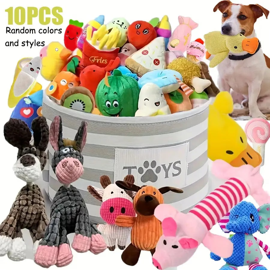 Random Style Dog Plush Toys, Pet Dog Chewing And Making Set