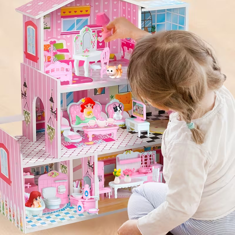 45-Piece Dollhouse Furniture Set Compatible with Dolls