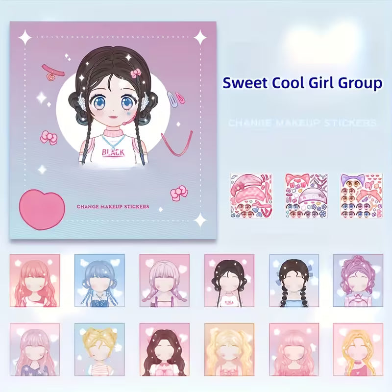 Yligoode Princess Makeup Sticker Facial Sticker Book for Kids