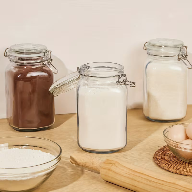 50Oz Airtight Glass Jars Set, Glass