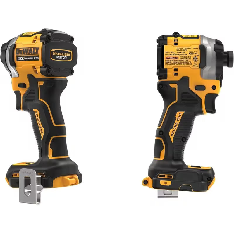 DEWALT ATOMIC 20V MAX* 1/4 in. Brushless Cordless 3-Speed Impact Driver one-pack (DCF850B)