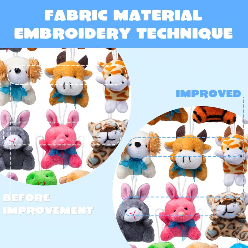 36 Pack Mini Animal Plush Toy Assortment 36 Units 3" Each