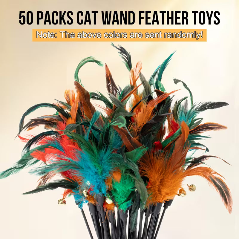 Cat Wand Feather Stick Cat Bulk Feather Set