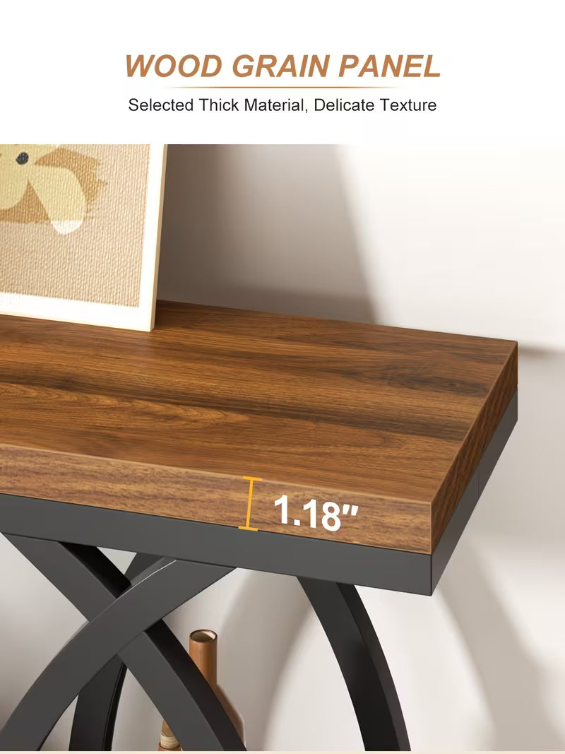Industrial Console Table, Wood
