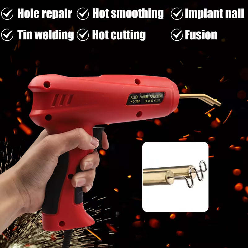 200W Hot Stapler Car Bumper Fender Welder Gun Plastic Repair Kit 1200 Staples, Plastic Welding Kit